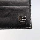 FENDI Zucchino Canvas Long Wallet Navy Silver Auth yk20081-17