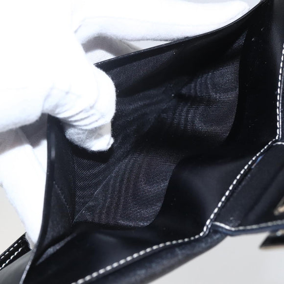 FENDI Zucchino Canvas Long Wallet Navy Silver Auth yk20081