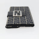 FENDI Zucchino Canvas Long Wallet Navy Silver Auth yk20081-3