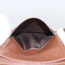 PRADA Compact Wallet Safiano leather Brown Gold Auth yk20082-18