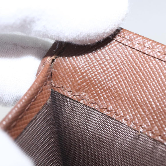 PRADA Compact Wallet Safiano leather Brown Gold Auth yk20082