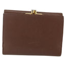 PRADA Compact Wallet Safiano leather Brown Gold Auth yk20082-3