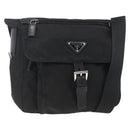 PRADA Shoulder Bag Nylon Black Silver Auth yk20084V-1