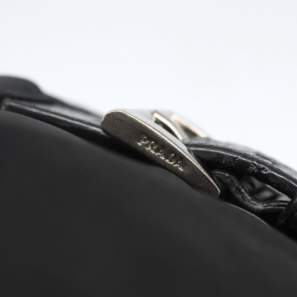 PRADA Shoulder Bag Nylon Black Silver Auth yk20084V