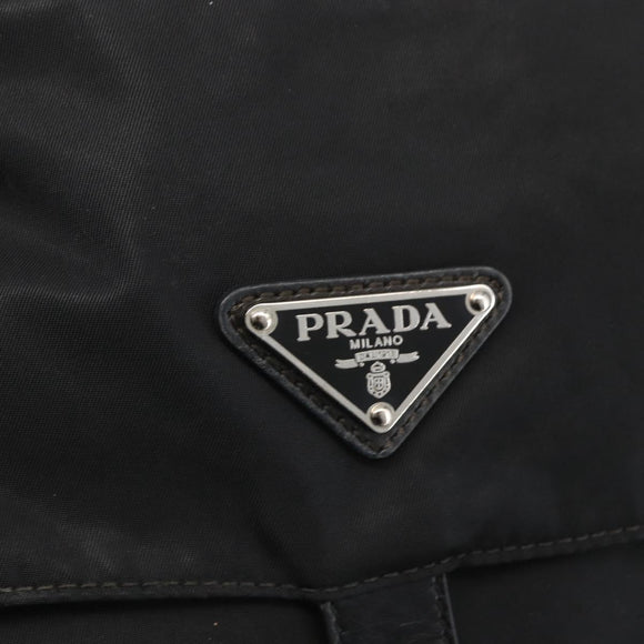 PRADA Shoulder Bag Nylon Black Silver Auth yk20084V