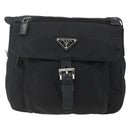PRADA Shoulder Bag Nylon Black Silver Auth yk20084V-13