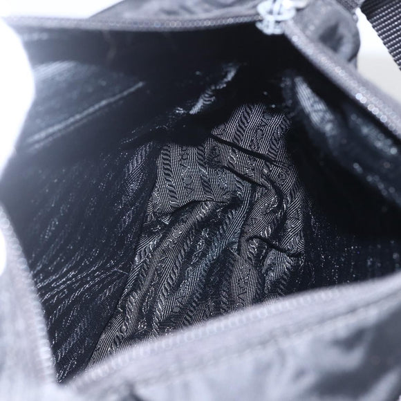 PRADA Shoulder Bag Nylon Black Silver Auth yk20084V