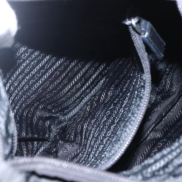 PRADA Shoulder Bag Nylon Black Silver Auth yk20084V