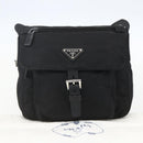 PRADA Shoulder Bag Nylon Black Silver Auth yk20084V-12