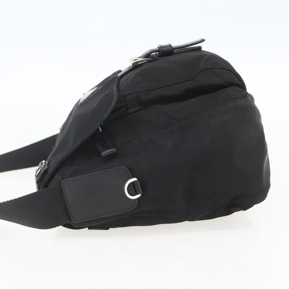 PRADA Shoulder Bag Nylon Black Silver Auth yk20084V