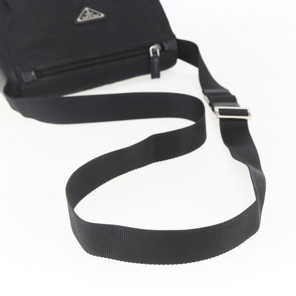 PRADA Shoulder Bag Nylon Black Silver Auth yk20084V