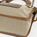 Chloe Harley Hand Bag Canvas Leather 2way Beige Gold Auth yk20085V-12