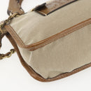 Chloe Harley Hand Bag Canvas Leather 2way Beige Gold Auth yk20085V-13