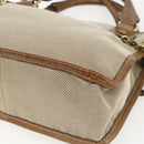 Chloe Harley Hand Bag Canvas Leather 2way Beige Gold Auth yk20085V-14