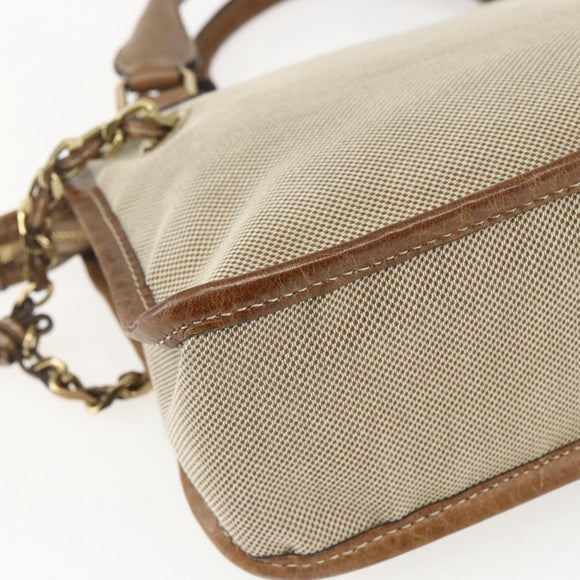 Chloe Harley Hand Bag Canvas Leather 2way Beige Gold Auth yk20085V
