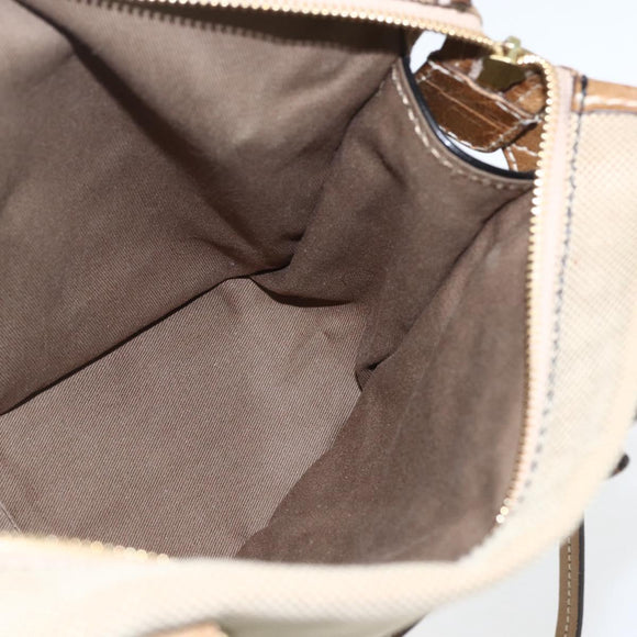 Chloe Harley Hand Bag Canvas Leather 2way Beige Gold Auth yk20085V