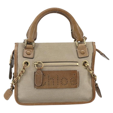 Chloe Harley Hand Bag Canvas Leather 2way Beige Gold Auth yk20085V - 0
