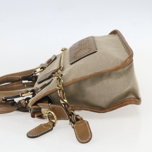 Chloe Harley Hand Bag Canvas Leather 2way Beige Gold Auth yk20085V