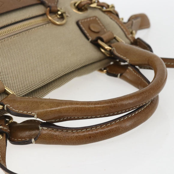 Chloe Harley Hand Bag Canvas Leather 2way Beige Gold Auth yk20085V