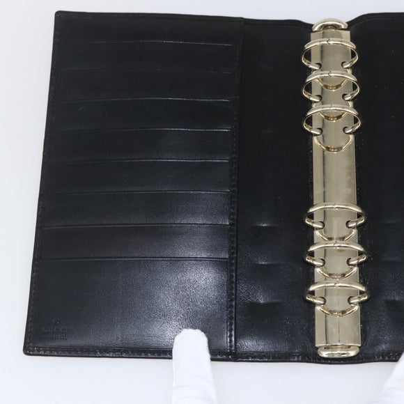 GUCCI GG Canvas Agenda Day Planner Cover Black 115241 Auth yk20086