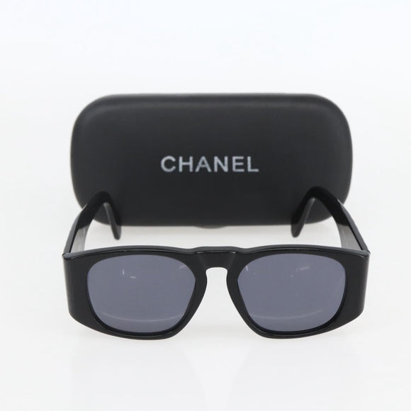 CHANEL COCO Mark Sunglasses plastic Black CC Auth yk20088V