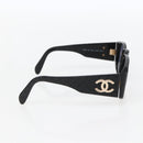 CHANEL COCO Mark Sunglasses plastic Black CC Auth yk20088V-4