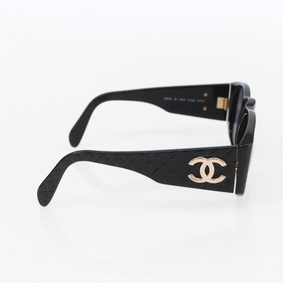 CHANEL COCO Mark Sunglasses plastic Black CC Auth yk20088V