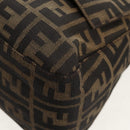 FENDI Zucca Canvas Mamma Baguette Shoulder Bag Black Brown Auth yk20092V-12