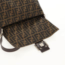 FENDI Zucca Canvas Mamma Baguette Shoulder Bag Black Brown Auth yk20092V-16