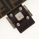 FENDI Zucca Canvas Mamma Baguette Shoulder Bag Black Brown Auth yk20092V-17