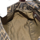 FENDI Zucca Canvas Mamma Baguette Shoulder Bag Black Brown Auth yk20092V-21