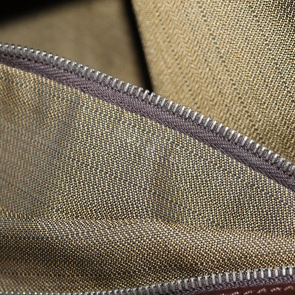 FENDI Zucca Canvas Mamma Baguette Shoulder Bag Black Brown Auth yk20092V