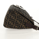 FENDI Zucca Canvas Mamma Baguette Shoulder Bag Black Brown Auth yk20092V-5