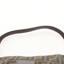 FENDI Zucca Canvas Mamma Baguette Shoulder Bag Black Brown Auth yk20092V-9