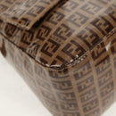 FENDI Zucchino Canvas Mamma Baguette Bag Enamel Beige Gold Auth yk20093V-15