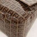 FENDI Zucchino Canvas Mamma Baguette Bag Enamel Beige Gold Auth yk20093V-12