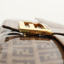 FENDI Zucchino Canvas Mamma Baguette Bag Enamel Beige Gold Auth yk20093V-16