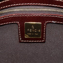 FENDI Zucchino Canvas Mamma Baguette Bag Enamel Beige Gold Auth yk20093V-22