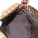 FENDI Zucchino Canvas Mamma Baguette Bag Enamel Beige Gold Auth yk20093V-21