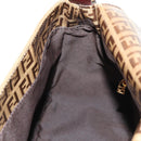 FENDI Zucchino Canvas Mamma Baguette Bag Enamel Beige Gold Auth yk20093V-24