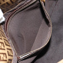 FENDI Zucchino Canvas Mamma Baguette Bag Enamel Beige Gold Auth yk20093V-26