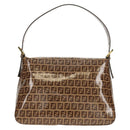 FENDI Zucchino Canvas Mamma Baguette Bag Enamel Beige Gold Auth yk20093V-3