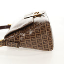 FENDI Zucchino Canvas Mamma Baguette Bag Enamel Beige Gold Auth yk20093V-4