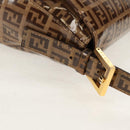 FENDI Zucchino Canvas Mamma Baguette Bag Enamel Beige Gold Auth yk20093V-8