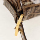 FENDI Zucchino Canvas Mamma Baguette Bag Enamel Beige Gold Auth yk20093V-14