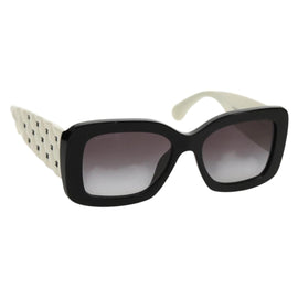 CHANEL COCO Mark Sunglasses plastic Black White CC Auth yk20094V