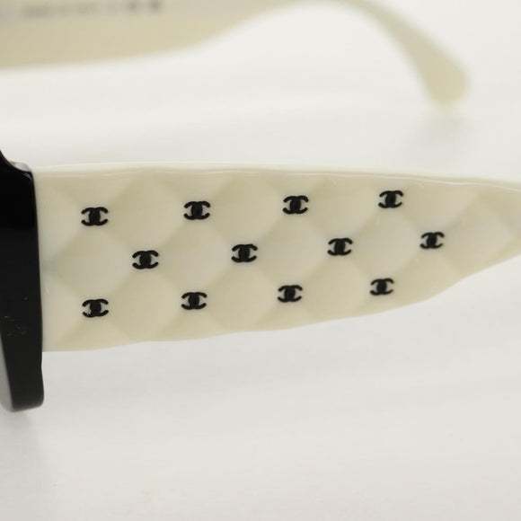 CHANEL COCO Mark Sunglasses plastic Black White CC Auth yk20094V