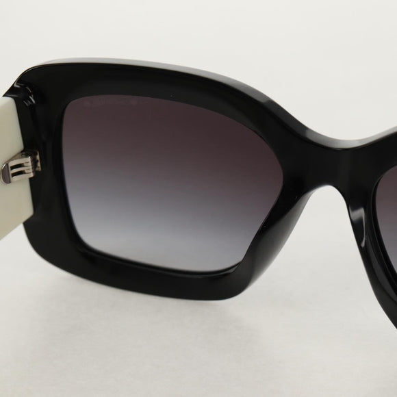 CHANEL COCO Mark Sunglasses plastic Black White CC Auth yk20094V
