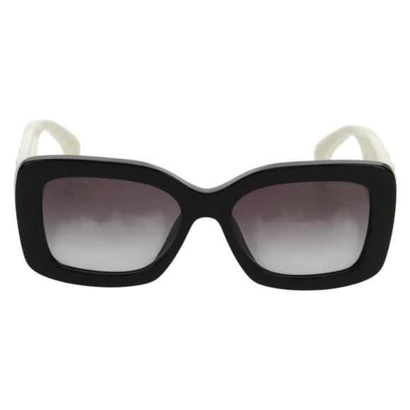 CHANEL COCO Mark Sunglasses plastic Black White CC Auth yk20094V