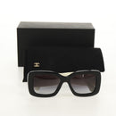 CHANEL COCO Mark Sunglasses plastic Black White CC Auth yk20094V-20